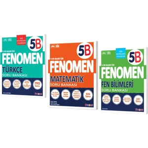 Fenomen Yayıncılık 5 Türkçe B Soru Bankası - Matematik B Soru Bankası - Fen Bilimleri B Soru Bankası