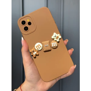 Apple iPhone 11 Uyumlu Kamera Korumalı Ayıcık Figürlü Chocolate Bear Kılıf