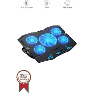 Cf-05 Ayarlanabilir Dizüstü Bilgisayar Rgb Soğutma Fanı Siyah