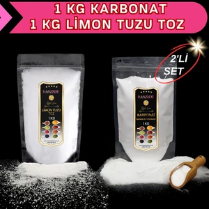 Hanzade Bitkisel Limon Tuzu Toz 1 kg + Karbonat 1 kg 2'li Set