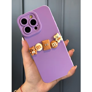 Apple iPhone 15 Pro Max Uyumlu Kamera Korumalı Ayıcık Figürlü Chocolate Bear Kılıf