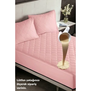 Kapitone Pudra Sıvı Geçirmez Yatak Koruyucu Alez % 100 Pamuk Yüzey 11 Ebat Mspdrsg2
