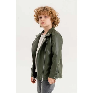 Gold Class Kidswear Fermuarlı Erkek Çocuk Deri Ceket