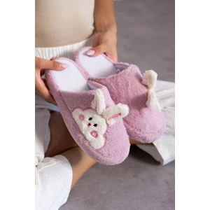 Yumuşak Peluş Tavşan Figürlü Ev Terliği Peluş Ev Terliği Kadın Kışlık Yumuşak Ev Terlik