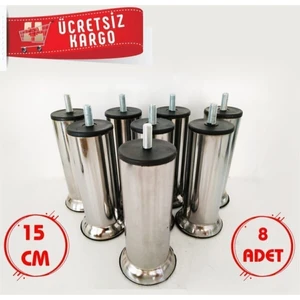 Baza Koltuk Kanepe Ayağı Civatalı 15 cm (8 Adet) M8 Ince Diş