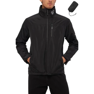 Ghassy Co. Erkek Individual 3D Astarlı Kapüşon Yakada Gizli Taşınabilir Çantalı Rüzgarlık Yağmurluk