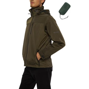 Ghassy Co. Erkek Individual 3D Astarlı Kapüşon Yakada Gizli Taşınabilir Çantalı Rüzgarlık Yağmurluk