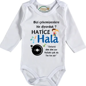 Bizi Çekemeyenlere Ne Diyorduk Hala Teyze Yazılı Erkek Bebek Zıbın