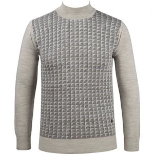 Çizgi Triko Erkek Yarım Balıkçı Yaka Triko Kazak Desenli Çelik Örgü Klasik Kalıp - 5002B