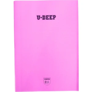 A4 Boy Plastik Kapak 80 Yaprak Kareli Defter Kenarı Kırmızı Çizgili 1 Adet U-Dep