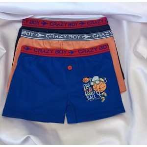 3'lü Erkek Çocuk Boxer Elastan Baskılı - 0253