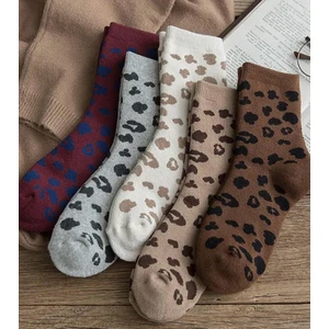 Karayel Çorap Leopar Desenli Kışlık Isı Emici Pamuk Havlu Kadın Çorap