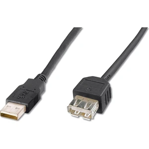 USB 2.0 Uzatma Kablosu, USB A Erkek - USB A Dişi, 3 metre, AWG 28, USB 2.0 uyumlu, UL, siyah renk