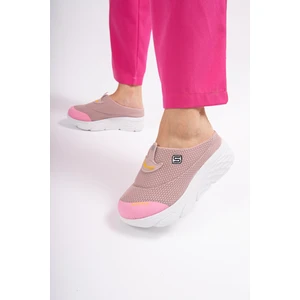 Sandal Spor Kadın Dolgu Taban Ortopedik File Sabo Doktor Hemşire Hastane Aşçı Terliği SS001-0278  Pudra