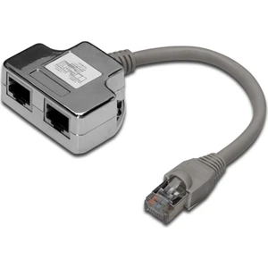Digitus CAT. 5E Patch Kablo Adaptörü, Zırhlı/Shielded, 2 x RJ45 Dişi  1 x RJ45 Erkek, Kablo mesafesi 0.19 metre