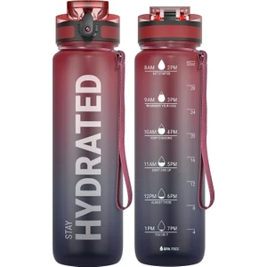Mundo Venta Motivasyonel Spor Su Şişesi Zaman Işaretleyicili 1l Suluk Matara (Yurt Dışından)
