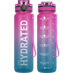 Mundo Venta Motivasyonel Spor Su Şişesi Zaman Işaretleyicili 1l Suluk Matara (Yurt Dışından)