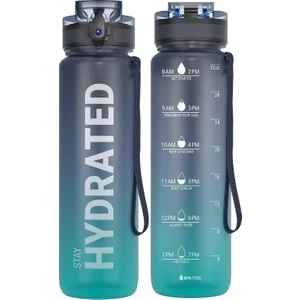 Mundo Venta Motivasyonel Spor Su Şişesi Zaman Işaretleyicili 1l Suluk Matara (Yurt Dışından)