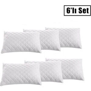 Valoroso Tekstil 6 Adet Kapitoneli Fermuarlı Yastık Koruyucu Alezi 50X70 cm