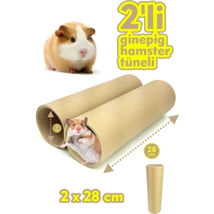 Lucky 2'li Set Ginepig Tüneli 28 cm | Hamster Tüneli | Kobay Tüneli | Kemirgen Tüneli