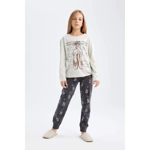 Kız Çocuk Baskılı Uzun Kollu Pijama Takımı D6053A824AU