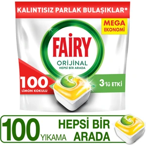 Hepsi Bir Arada 100 Yıkama Bulaşık Makinesi Deterjanı Tableti / Kapsülü Limon Kokulu