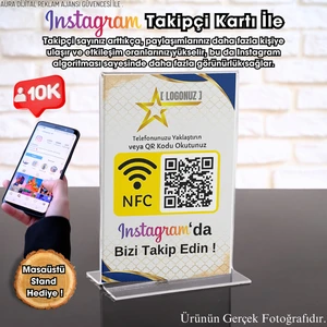 Google Işletme Yorum Kartı - Standlı - Nfc ve Karekod Özellikli