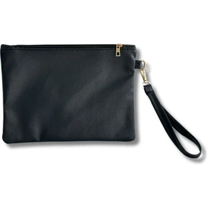 Kadın Siyah Deri El Askılı Portföy Clutch Çanta Vip Home Bags