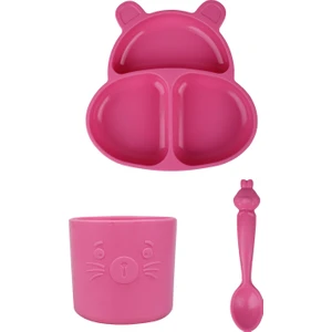 Huppo & Bubu & Hamham Seti (Silikon Vakumlu Tabak & Bardak & Kaşık)