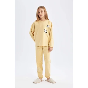 Kız Çocuk Baskılı Uzun Kollu Pijama Takımı D5843A824AU