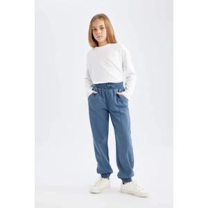 Kız Çocuk Beli Paçası Lastikli Cepli Basic Düz Jogger Eşofman Altı D0731A824AU