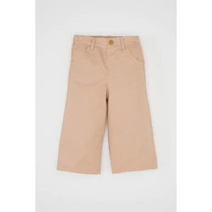 Kız Bebek Esnek Bantlı Paça Beli Lastikli Cepli Bej Gabardin Pantolon D2996A524AU