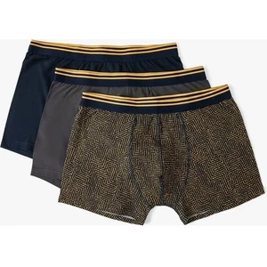 3'lü Boxer Seti Geometrik Desenli Çok Renkli