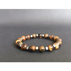 Yamyam Accessories DOG011 Hematit & Kaplan Gözü(Tiger Eye) Doğaltaş Bileklik