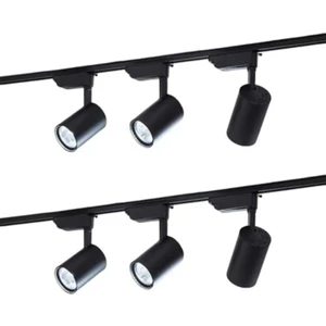 LED Pasajı Siyah Kasa 6 Adet 360 Derece Dönen LED Ray Spot Lamba ve 2 Adet 1 Metre Raylı Armatür