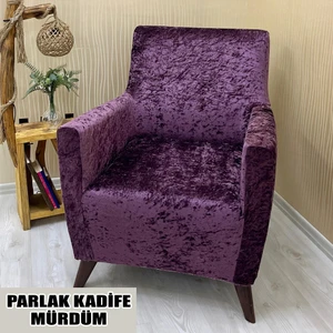 Parlak Kadife Kumaş Tekli Koltuk & Berjer Koltuk Kılıfı