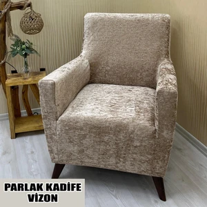 Parlak Kadife Kumaş Tekli Koltuk & Berjer Koltuk Kılıfı