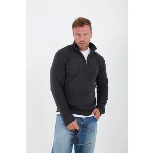 Selanik Örme Yarım Fermuar Erkek Sweatshirt - Antrasit