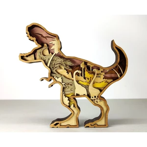 Modern Tasarımlı Ahşap Mdf Masa Süsü, Hediyelik Tyrannosaurusrex Dekoratif Obje/biblo