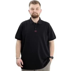 Büyük Beden Erkek T-Shirt Polo Yaka Klasik U24328 Siyah