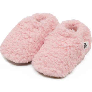 Ella Bonna Teddy Bebek Patiği Ev Pandufu, Kaydırmaz Taban, Organik Pamuk Astar Kreş Ayakkabısı, Pembe