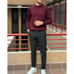 Erkek, Bisiklet Yaka, Slim Fit, Old Money, Yün-Akrilik Elyaf, Triko Kazak PLTK03