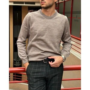 Erkek, Bisiklet Yaka, Slim Fit, Old Money, Yün-Akrilik Elyaf, Triko Kazak PLTK03