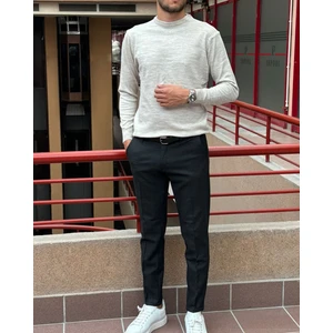 Erkek, Bisiklet Yaka, Slim Fit, Old Money, Yün-Akrilik Elyaf, Triko Kazak PLTK03