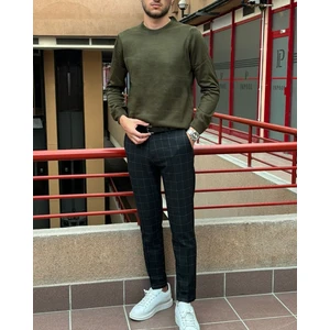 Erkek, Bisiklet Yaka, Slim Fit, Old Money, Yün-Akrilik Elyaf, Triko Kazak PLTK03