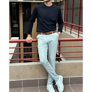 Erkek, Bisiklet Yaka, Slim Fit, Old Money, Yün-Akrilik Elyaf, Triko Kazak PLTK03