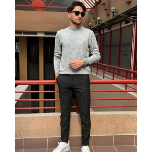 Erkek, Bisiklet Yaka, Slim Fit, Old Money, Yün-Akrilik Elyaf, Triko Kazak PLTK03