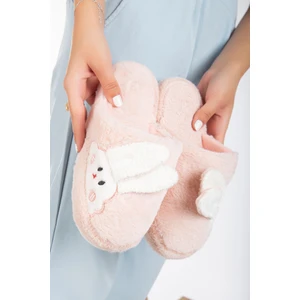 Kadın Tavşan Figürlü Sessiz Taban Peluş Ev Terliği, Kadın Ev Terliği