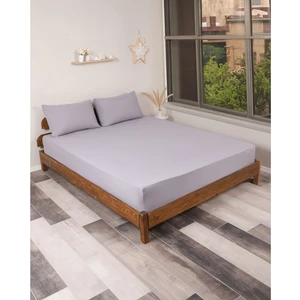 Rozet Tekstil Gri 100x200 Tek Kişilik Lastikli Çarşaf Takımı Fitted Pamuklu Dokuma Kumaş Yastık Kılıflı