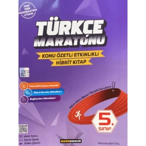 Maraton Yayıncılık 5. Sınıf Türkçe Maratonu Konu Özetli Etkinlikli Kitap - Mehmet Baysal